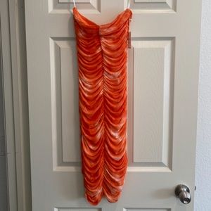 Strapless ruched dress